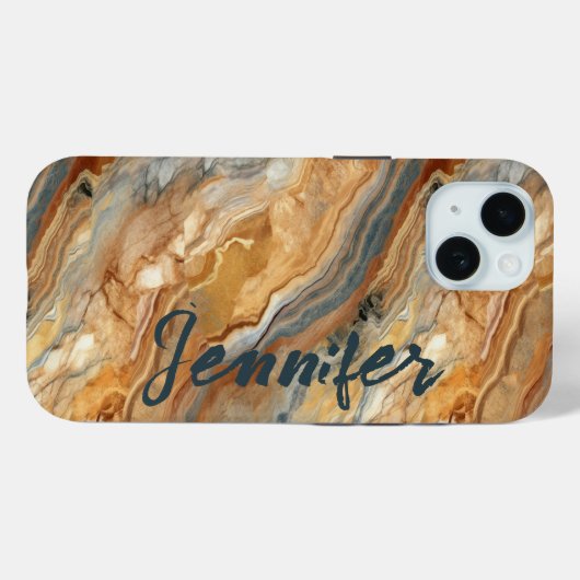 Coque Pour iPhone 15 Marble Earth Tone iPhone / coque ipad (Verso (horizontal))