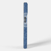 Coque Pour iPhone 15 Monogram Lace Denim iPhone / coque ipad (Verso / Droite)