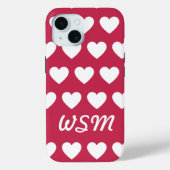 Coque Pour iPhone 15 Monogramme Coeurs iPhone / coque ipad (Verso)