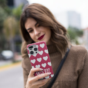Coque Pour iPhone 15 Monogramme Coeurs iPhone / coque ipad