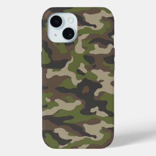 Coque Pour iPhone 15 Motif de camouflage vert