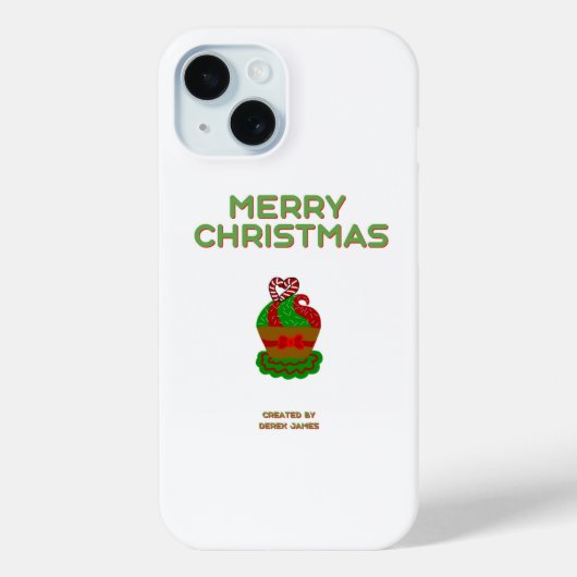 Coque Pour iPhone 15 Noël Cupcake Apple iPhone 15 Coque (Verso)