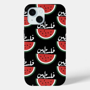 Coque Pour iPhone 15 Palestine pastèque-Palestine arabe mot"français la