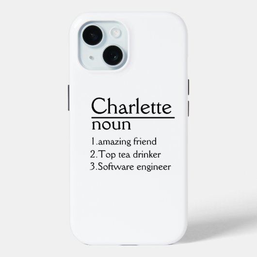 Coque Pour iPhone 15 Personnalisé Nom définition iPhone 15 Coque (Verso)