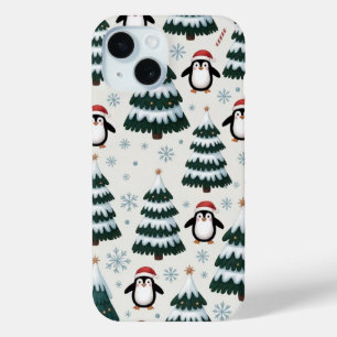Coque Pour iPhone 15 Pingouin et arbre de Noël iPhone / coque ipad
