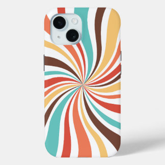 Coque Pour iPhone 15 Retro Swirl Art Abstrait iPhone / coque ipad