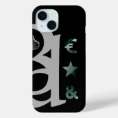 Coque Pour iPhone 15 RICH coque iphone Trend Abstrait noir blanc vert (Verso)