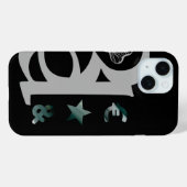Coque Pour iPhone 15 RICH coque iphone Trend Abstrait noir blanc vert (Verso (horizontal))