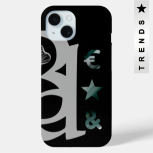 Coque Pour iPhone 15 RICH coque iphone Trend Abstrait noir blanc vert