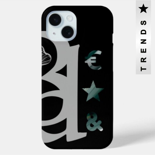 Coque Pour iPhone 15 RICH coque iphone Trend Abstrait noir blanc vert