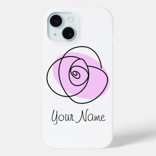 Coque Pour iPhone 15 Rose Lilac 'Nom' coque iphone (Verso)