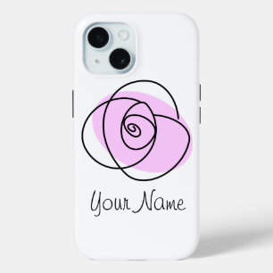 Coque Pour iPhone 15 Rose Lilac 'Nom' coque iphone