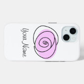 Coque Pour iPhone 15 Rose Lilac 'Nom' coque iphone (Verso (horizontal))