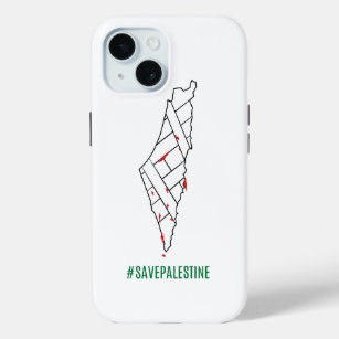 Coque Pour iPhone 15 Save Palestine saigned map - Liberté pour Palestin