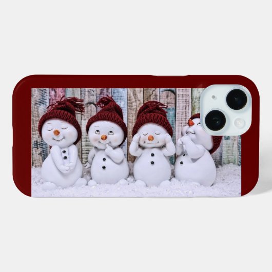 Coque Pour iPhone 15 Snowmen Apple iPhone 15 coque (Verso (horizontal))