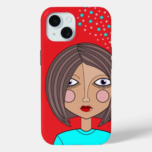Coque Pour iPhone 15 Style Abstrait Art Face iPhone / coque ipad (Verso)