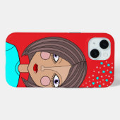 Coque Pour iPhone 15 Style Abstrait Art Face iPhone / coque ipad (Verso (horizontal))