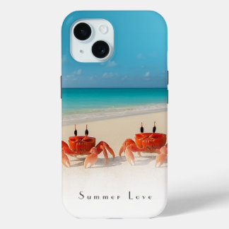 Coque Pour iPhone 15 Summer Love — iPhone 15 Tough Coque 2 crabes