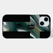 Coque Pour iPhone 15 Tendance coque iphone Art Abstrait Noir Blanc Vert (Verso (horizontal))