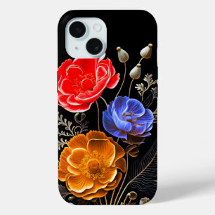 Coque Pour iPhone 15 Tricolor Flower iPhone / coque ipad