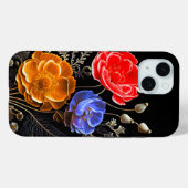 Coque Pour iPhone 15 Tricolor Flower iPhone / coque ipad (Verso (horizontal))