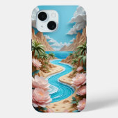 Coque Pour iPhone 15 Tropical Bloom River iPhone / coque ipad (Verso)