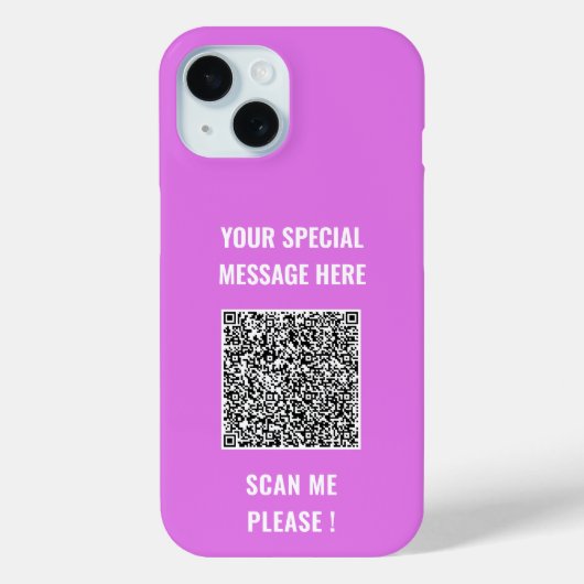 Coque Pour iPhone 15 Votre code QR et votre coque iphone de texte perso (Verso)