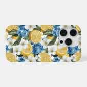 Coque pour iPhone à motif fleurs et citron d'été (Verso Horizontal)