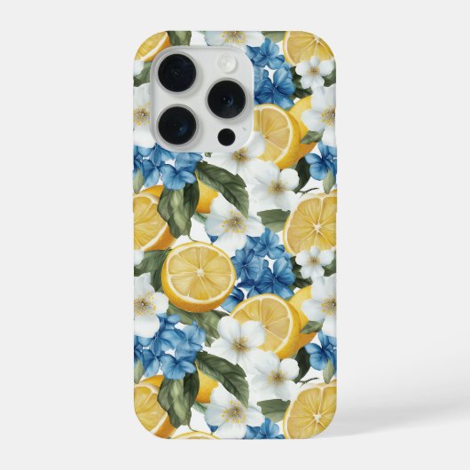 Coque pour iPhone à motif fleurs et citron d'été (Verso)