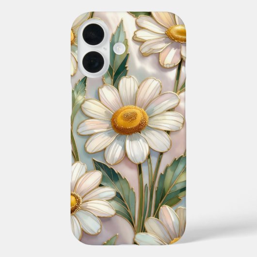 Coque pour iPhone Elegant Daisy Verre teinté flora (Verso)