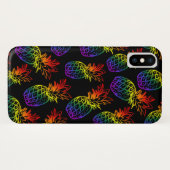 Coque pour iPhone/iPad avec ananas arc en ciel. (Dos (Horizontal))