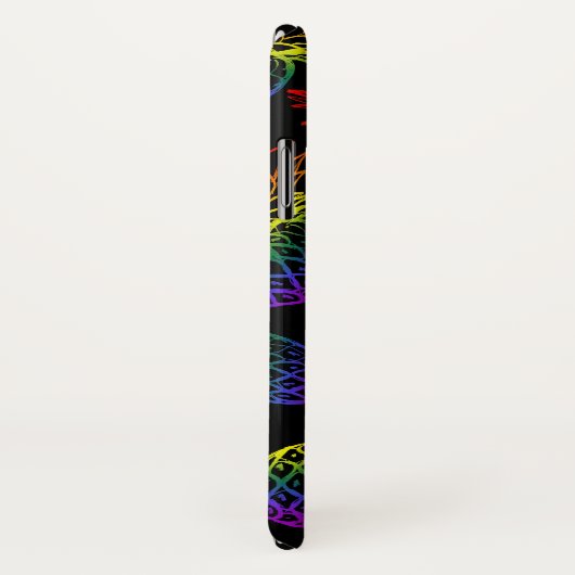 Coque pour iPhone/iPad avec ananas arc en ciel. (Dos/Droite)