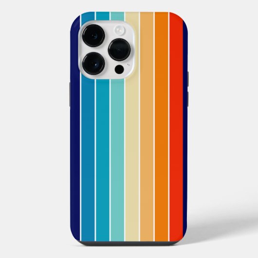 Coque Pour Pour iPhone 14 Pro Max 70s Rainbow Stripes (Verso)