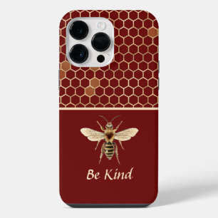 Coque Pour Pour iPhone 14 Pro Max Abeille sois gentil et nid d'abeille sur Bourgogne