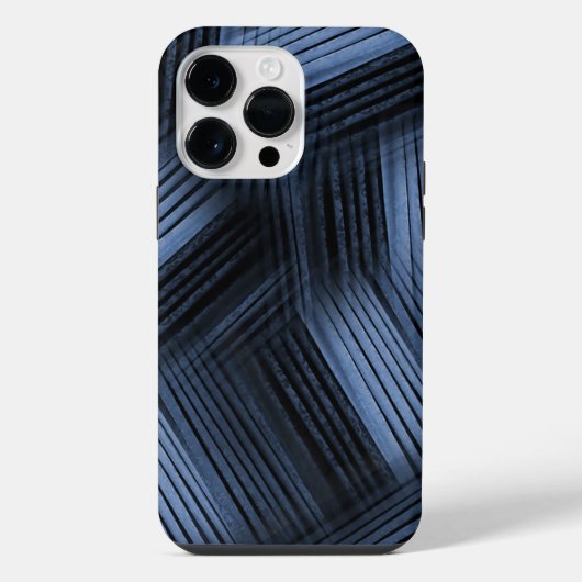 Coque Pour Pour iPhone 14 Pro Max Abstrait diagonal noir et bleu (Verso)