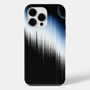 Coque Pour Pour iPhone 14 Pro Max Abstrait Lune croissante Glitch Art ciel nocturne