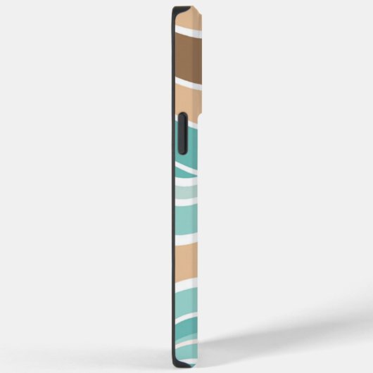 Coque Pour Pour iPhone 14 Pro Max Abstrait ondulé brun/bleu/tan iPhone / coque ipad (Verso / Droite)