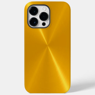 Coque Pour Pour iPhone 14 Pro Max Acier métallique inoxydable brillant or