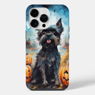 Coque Pour Pour iPhone 14 Pro Max Affenpinscher Halloween Avec Citrouilles Effrayant