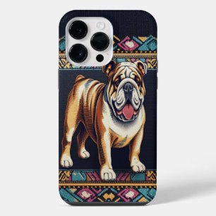 Coque Pour Pour iPhone 14 Pro Max Amateur de bouledogue réaliste encadré coloré