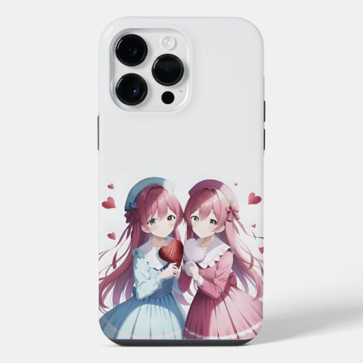 Coque Pour Pour iPhone 14 Pro Max anime Saint Valentin coeur (Verso)