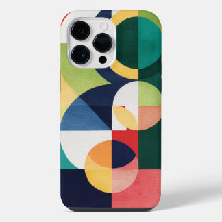 Coque Pour Pour iPhone 14 Pro Max Aquarelle Bauhaus - Boîtier de téléphone vert géom