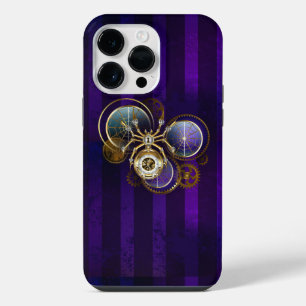 Coque Pour Pour iPhone 14 Pro Max Araignée Steampunk sur fond violet