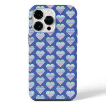 Arc-en-ciel Coeur rayé Motif Pastel Amour bleu