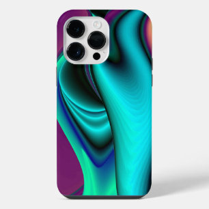 Coque Pour Pour iPhone 14 Pro Max Arc-en-ciel métallique Abstrait futuriste