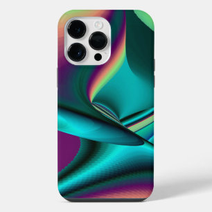 Coque Pour Pour iPhone 14 Pro Max Arc-en-ciel métallique Abstrait futuriste