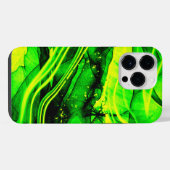 Coque Pour Pour iPhone 14 Pro Max Art abstrait fractal jaune vert (Verso Horizontal)