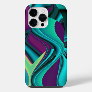 Coque Pour Pour iPhone 14 Pro Max Art Abstrait Futuriste 3D Métallique Arc-en-Ciel