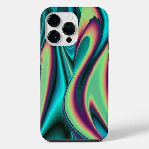Coque Pour Pour iPhone 14 Pro Max Art Abstrait Futuriste 3D Métallique Arc-en-Ciel