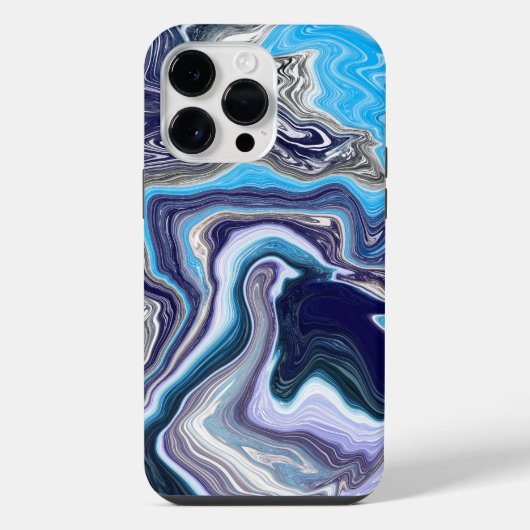 Coque Pour Pour iPhone 14 Pro Max Art fluide Blue Marble (Verso)